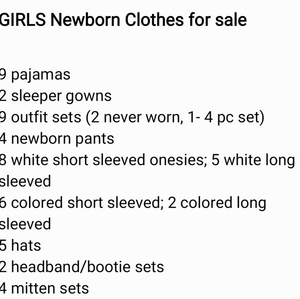 Lot of newborn girls clothes